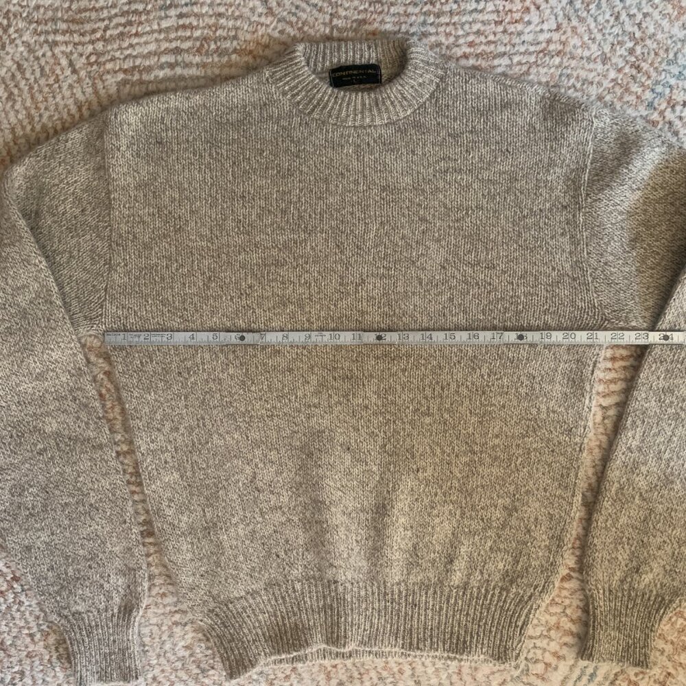 VINTAGE Continental Oatmeal Crewneck Wool Sweater Made in USA - Picture 5 of 10